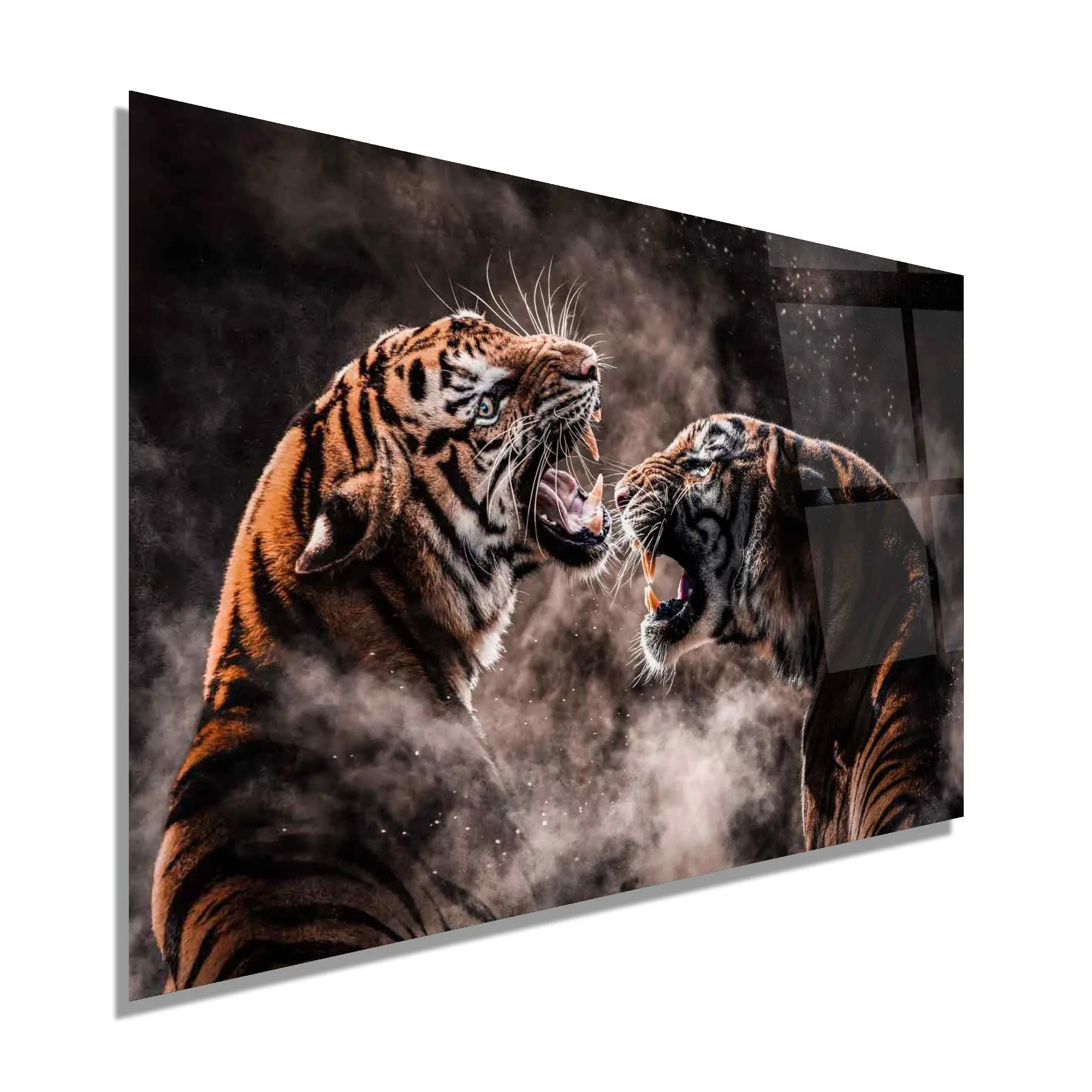 Warrior Tigers Glass Wall Art