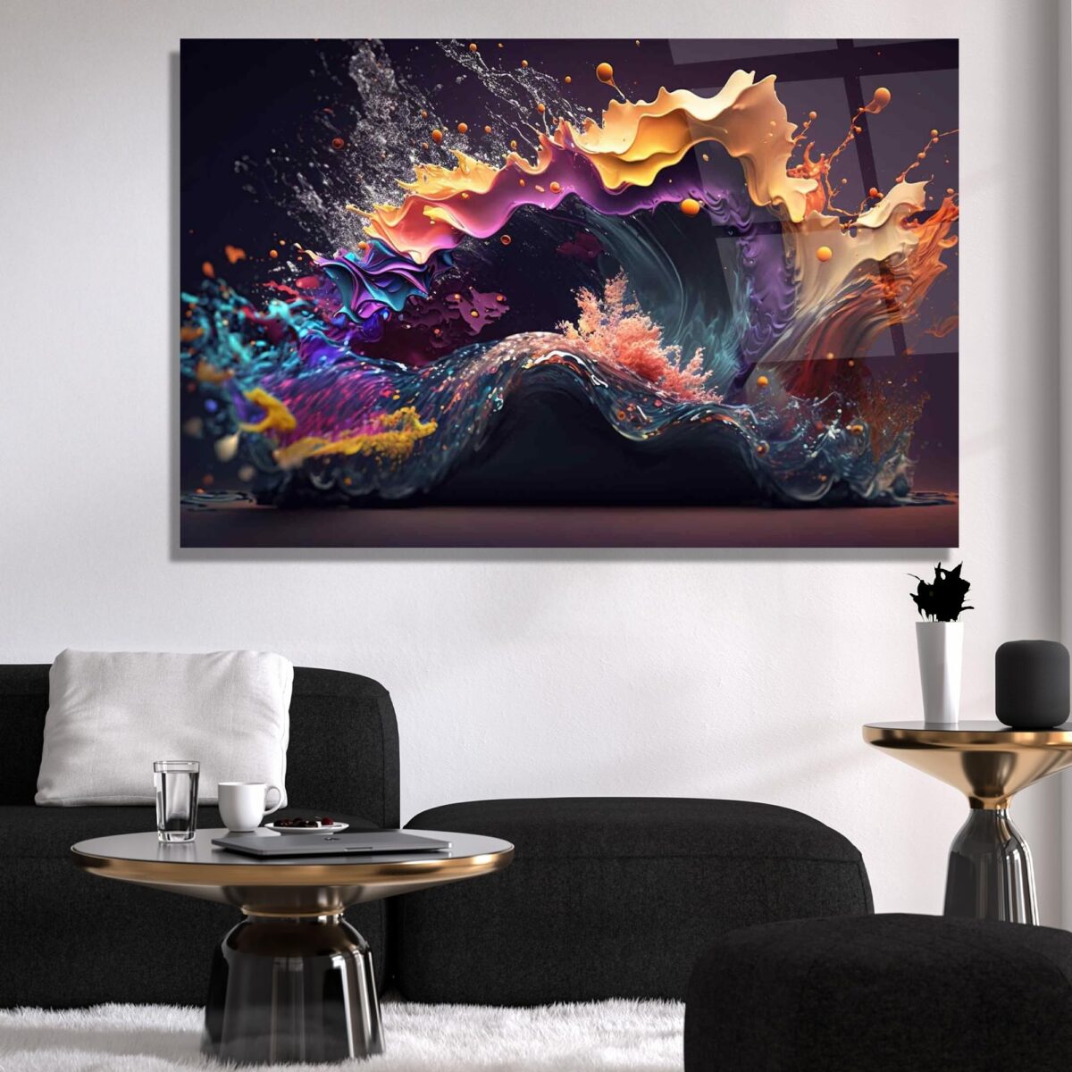 Color Wave Glass Wall Art
