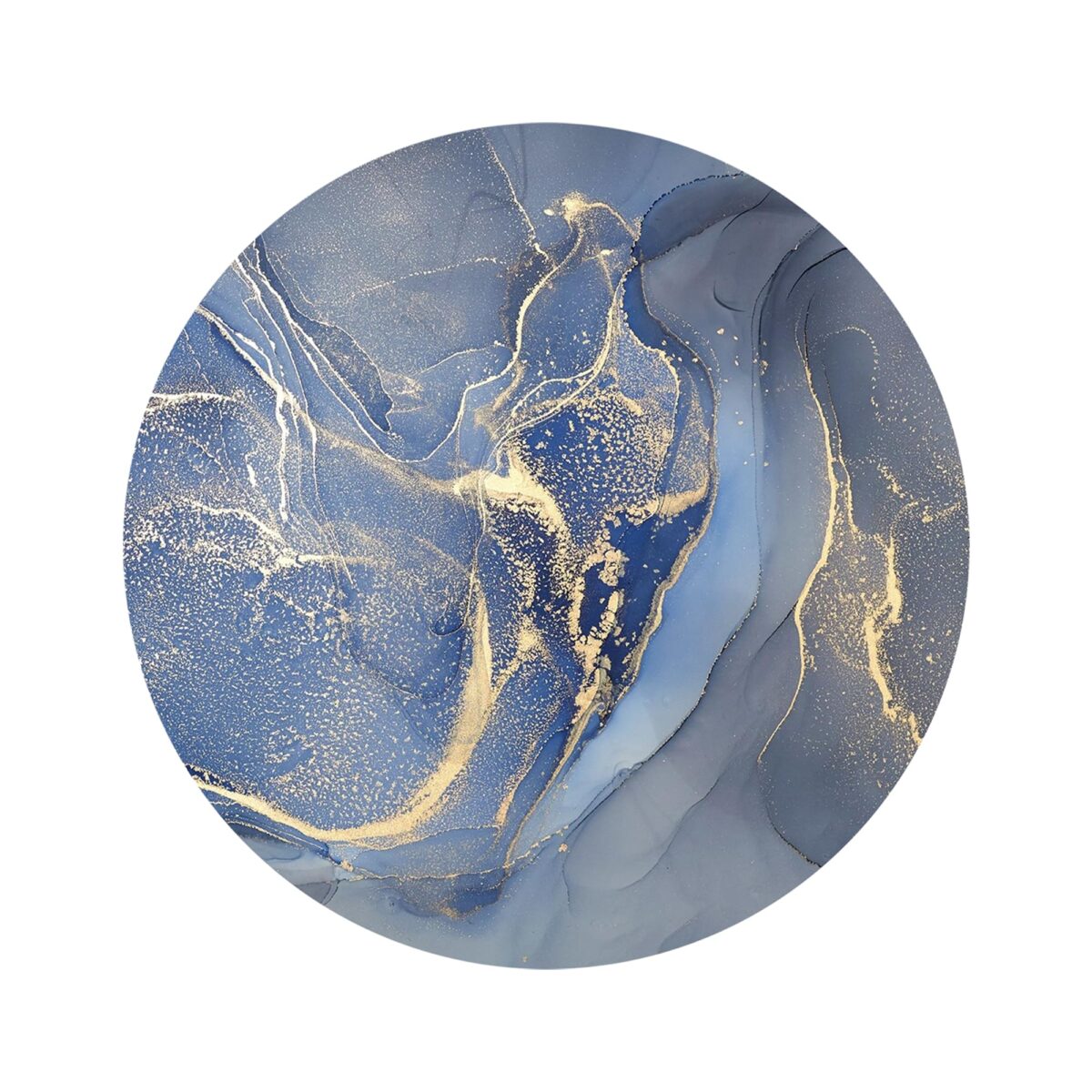 Blue and Gold Marble Glass Wall Art