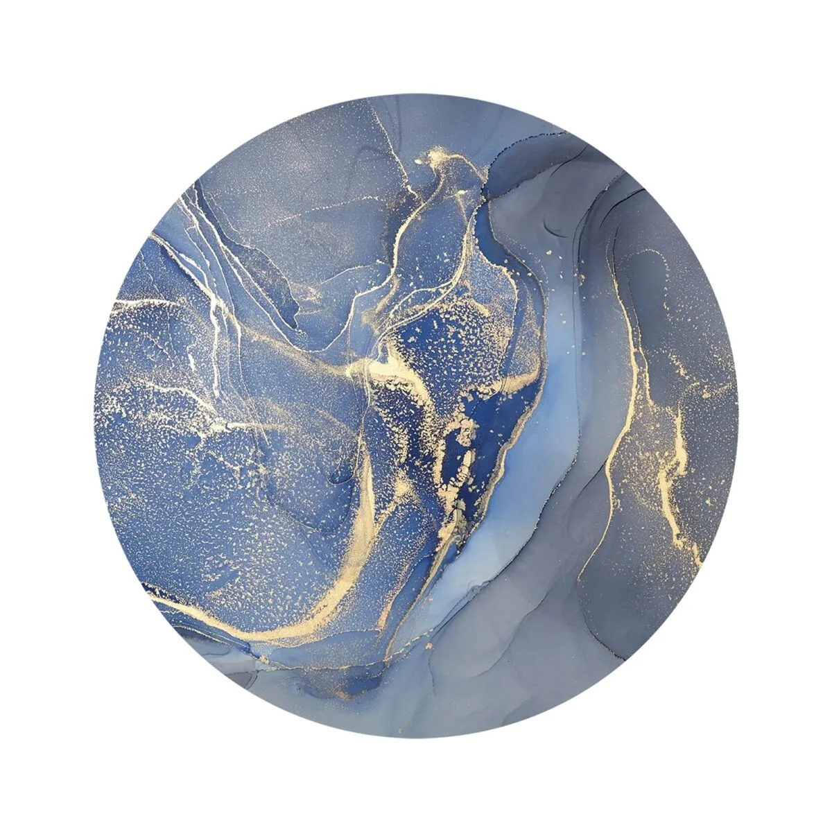 Blue and Gold Marble Glass Wall Art