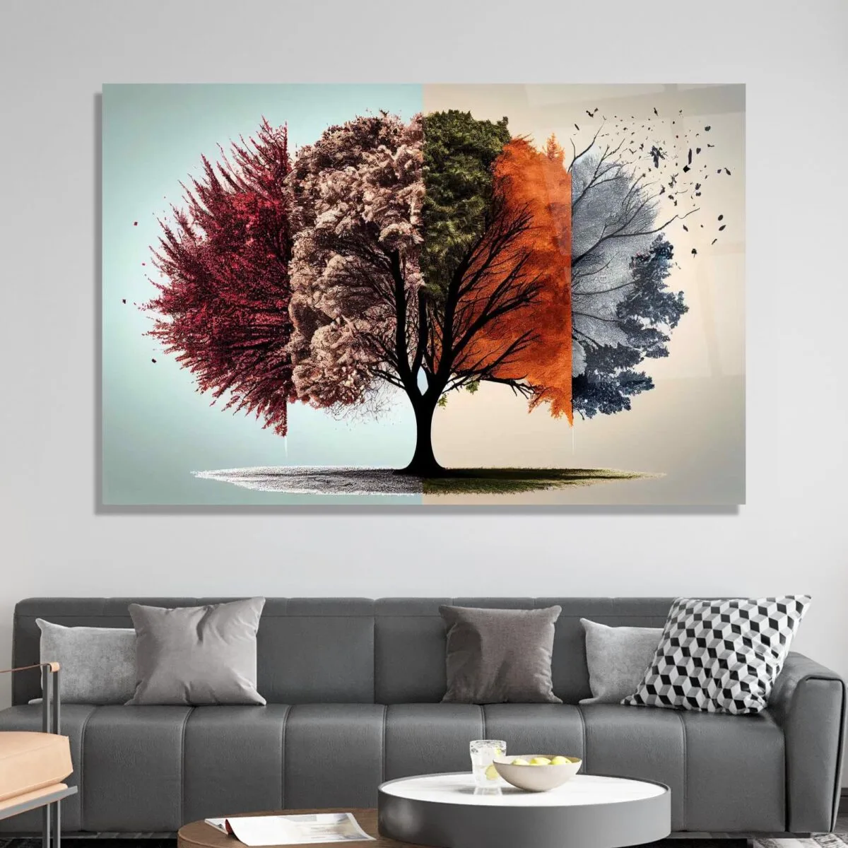 Seasonal Tree Glass Wall Art