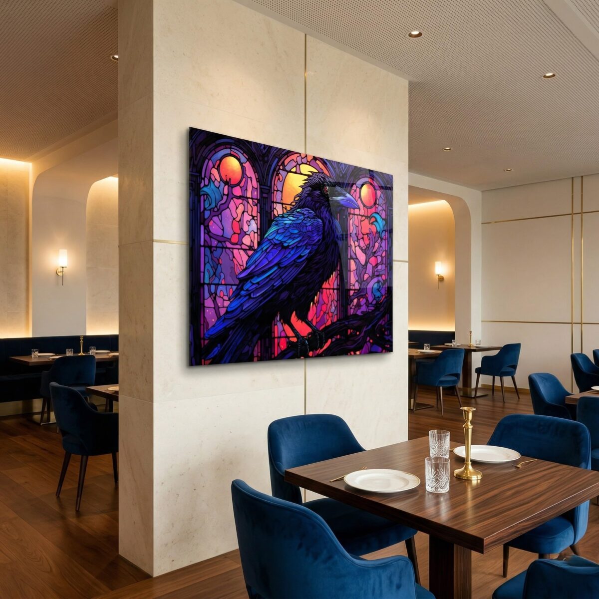 Raven Glass Wall Art