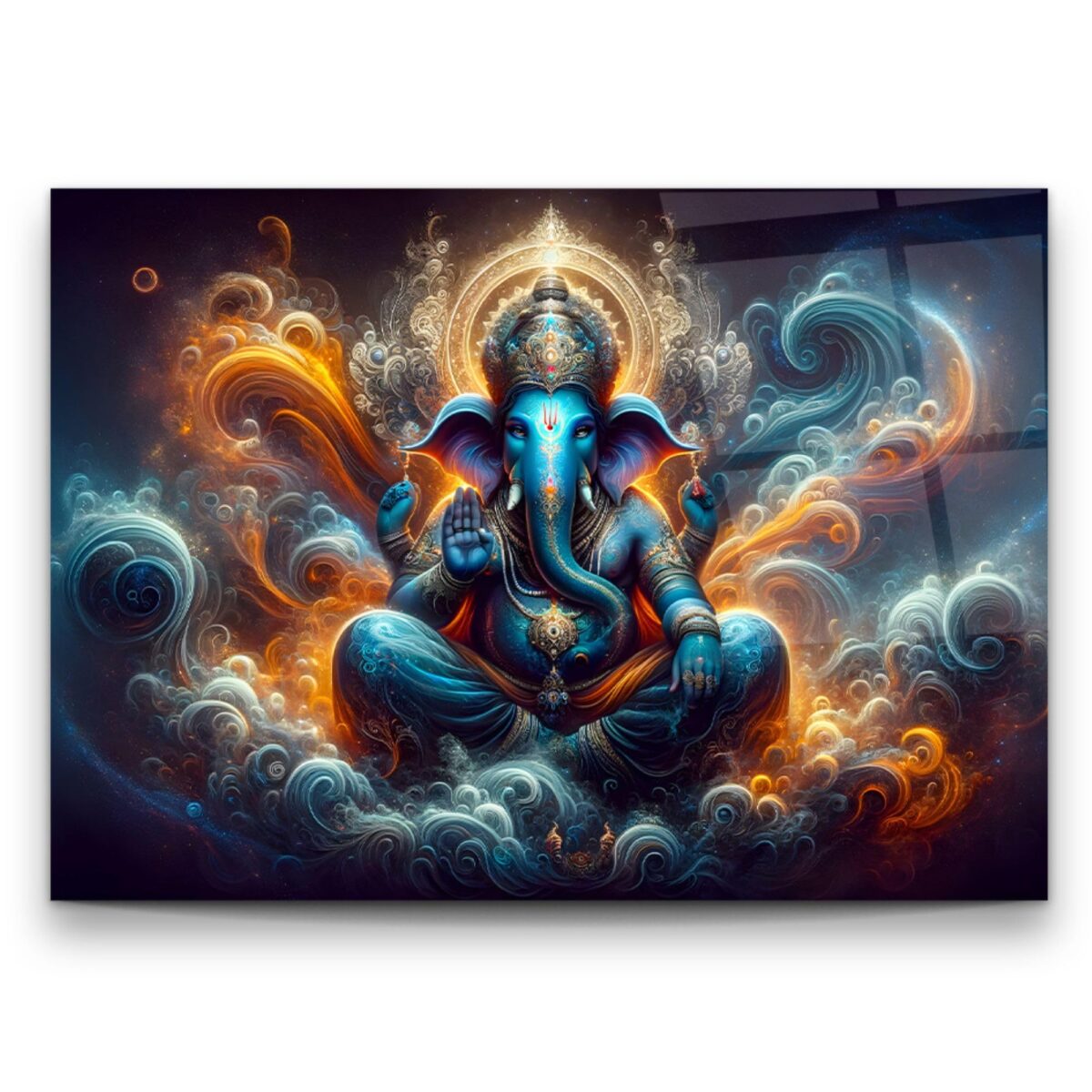 Ganesha Hindu Spiritual Glass Wall Art