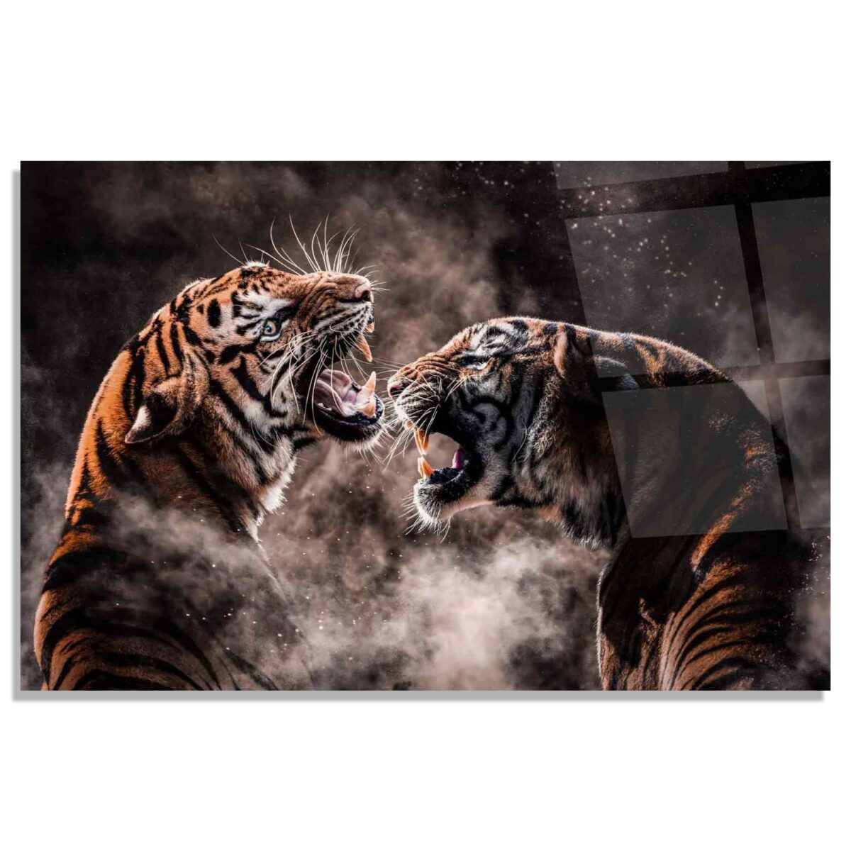 Warrior Tigers Glass Wall Art