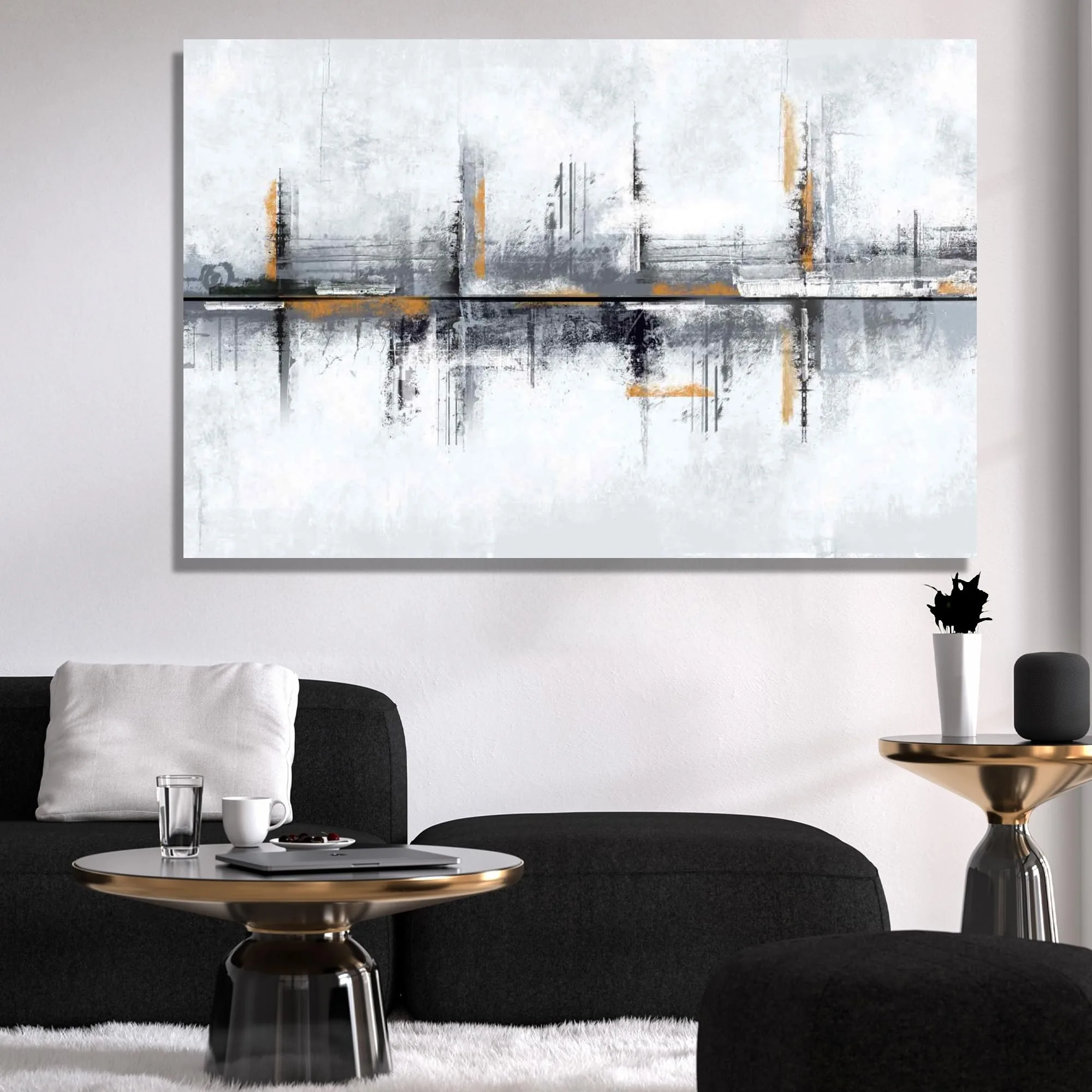 Abstract Reflection Glass Wall Art