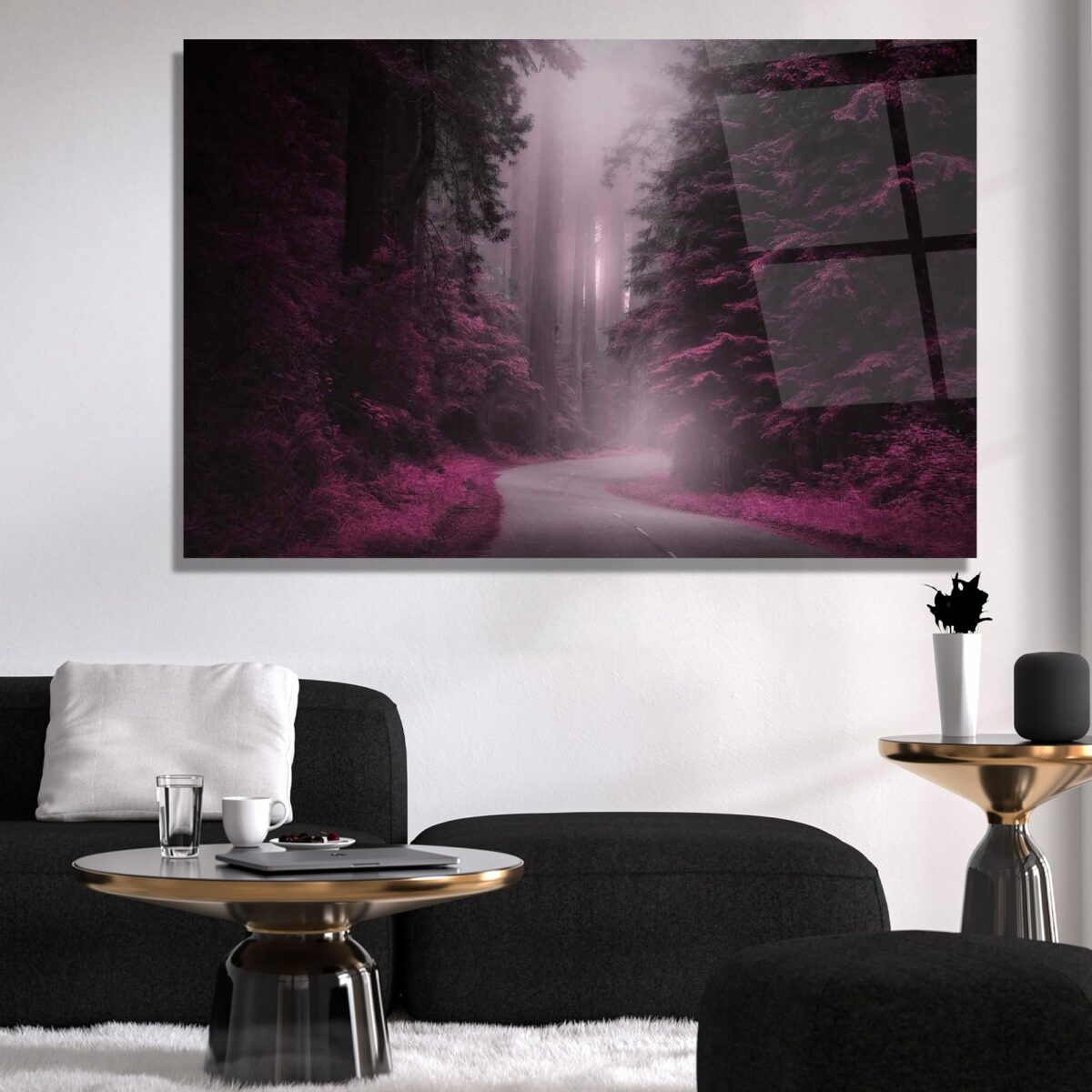 Mystic Forest Pathway Glass Wall Art