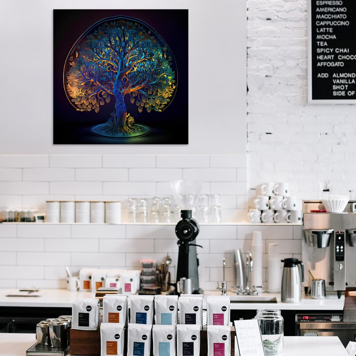 Glowing Tree of Life Glass Wall Art