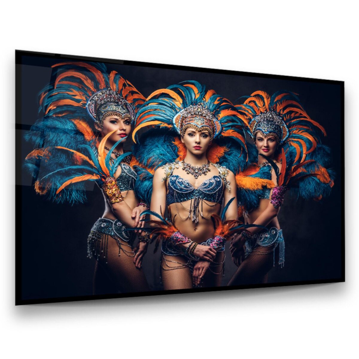 Carnival Dancer Women Glass Wall Art