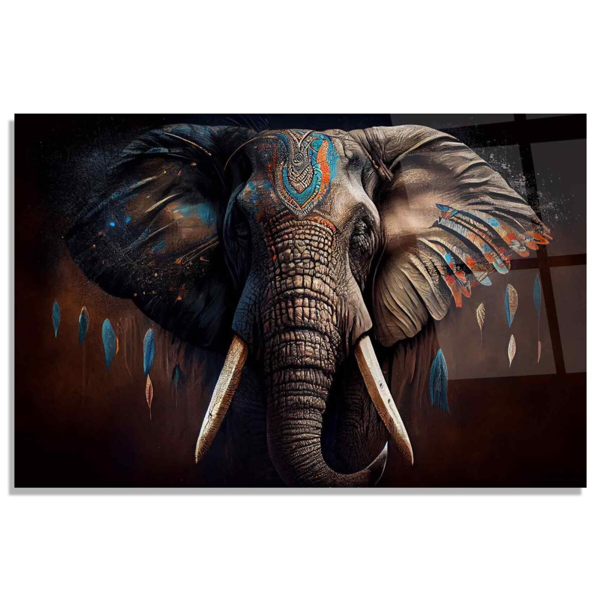 Elephant Portrait Glass Wall Art