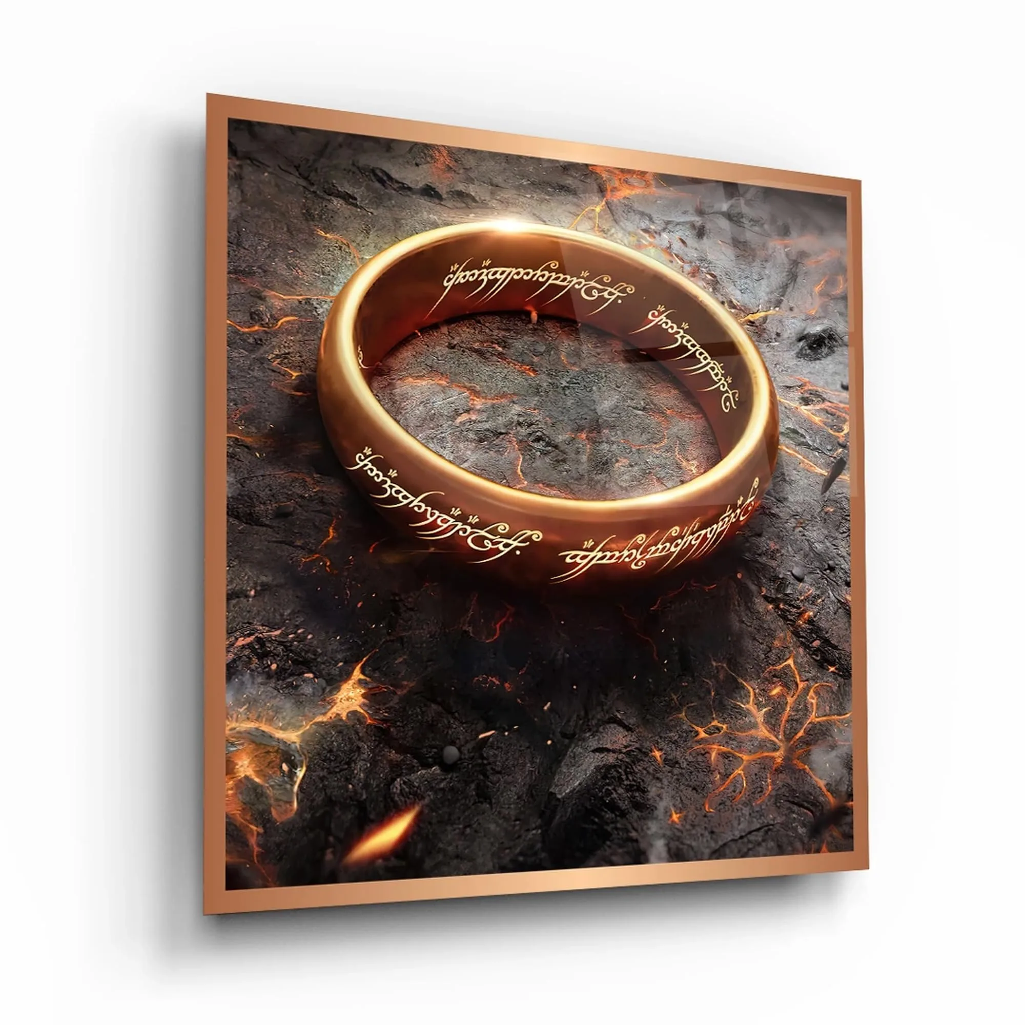 Golden Ring in Lava Glass Wall Art