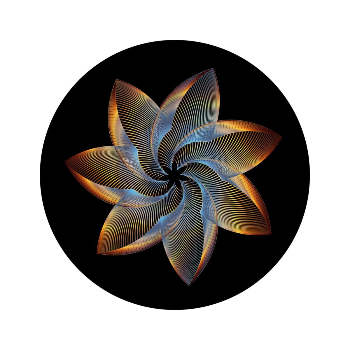 Flower Loop Glass Wall Art