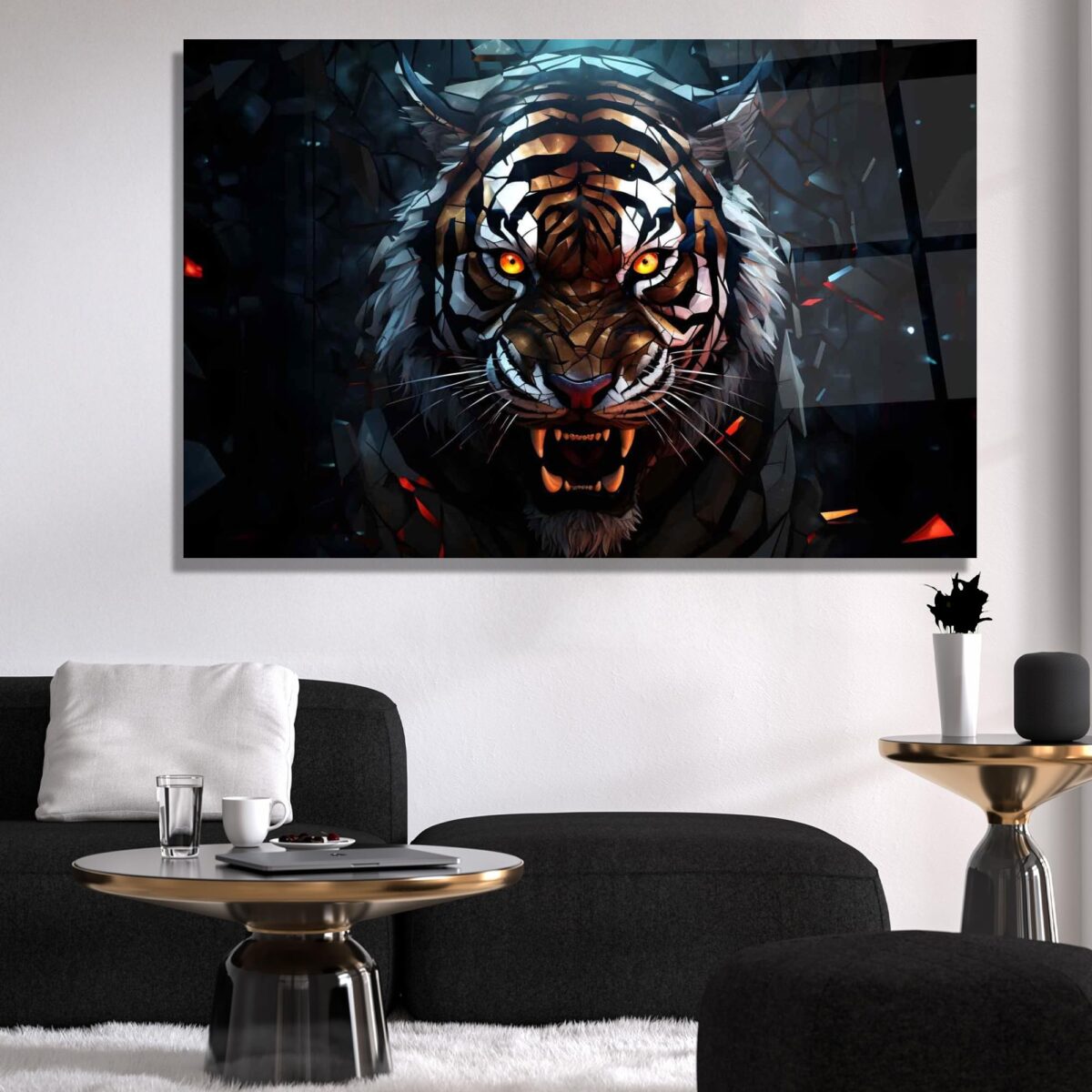 Vicious Tiger Glass Wall Art