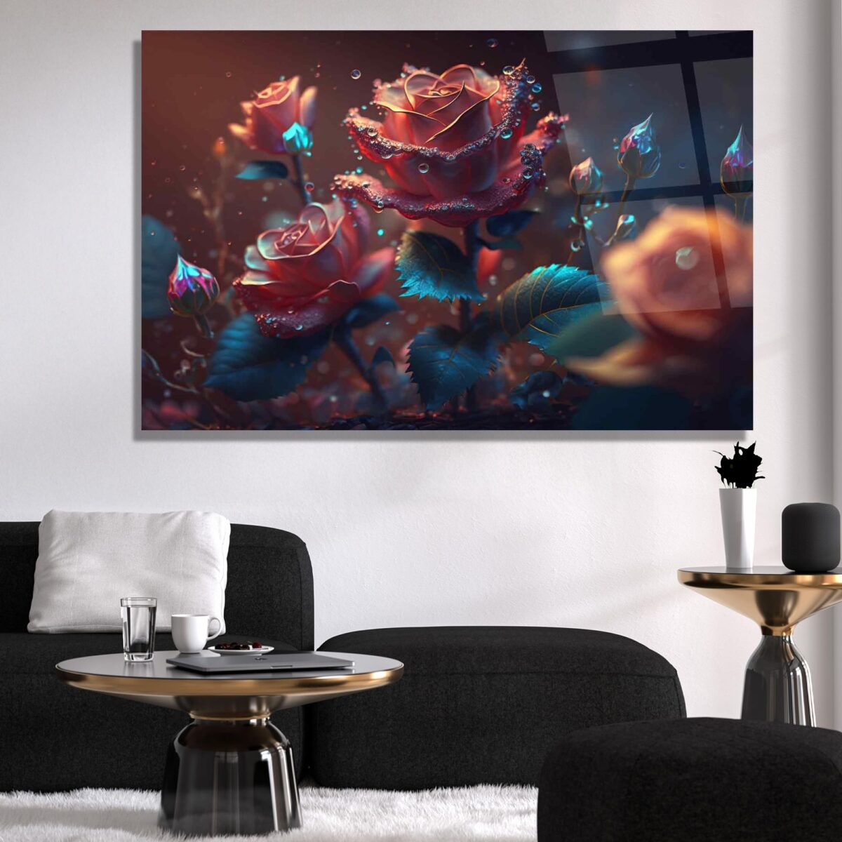 Roses Glass Wall Art