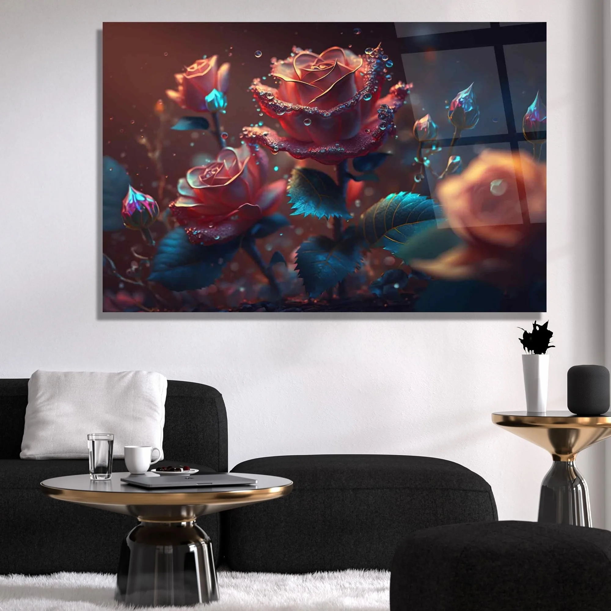 Roses Glass Wall Art