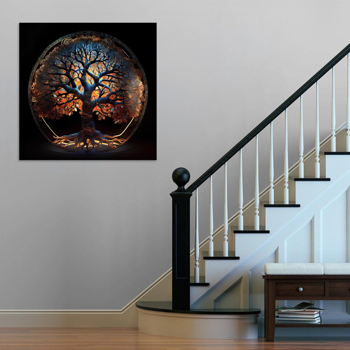 Tree of Life and Light Glass Wall Art
