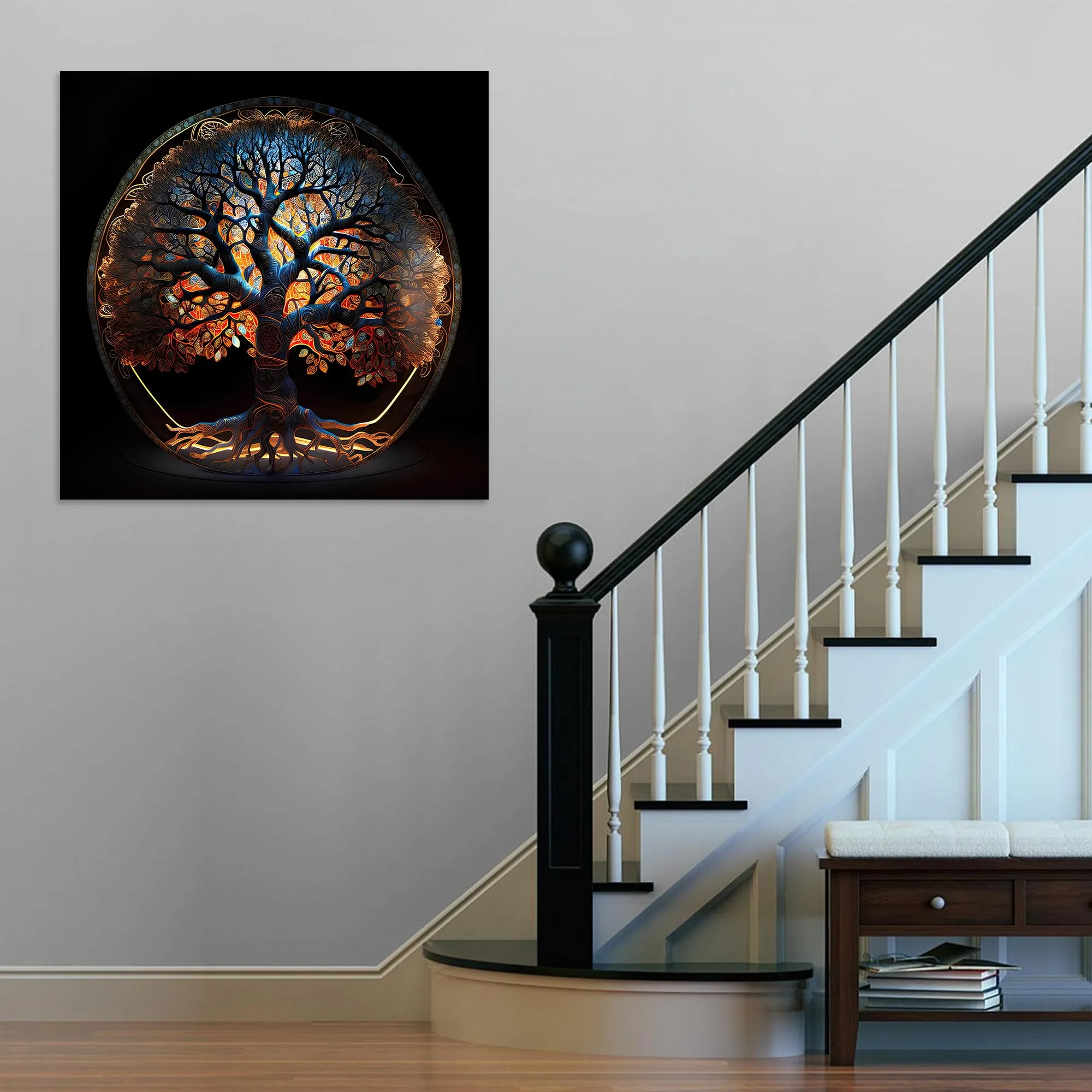 Tree of Life and Light Glass Wall Art