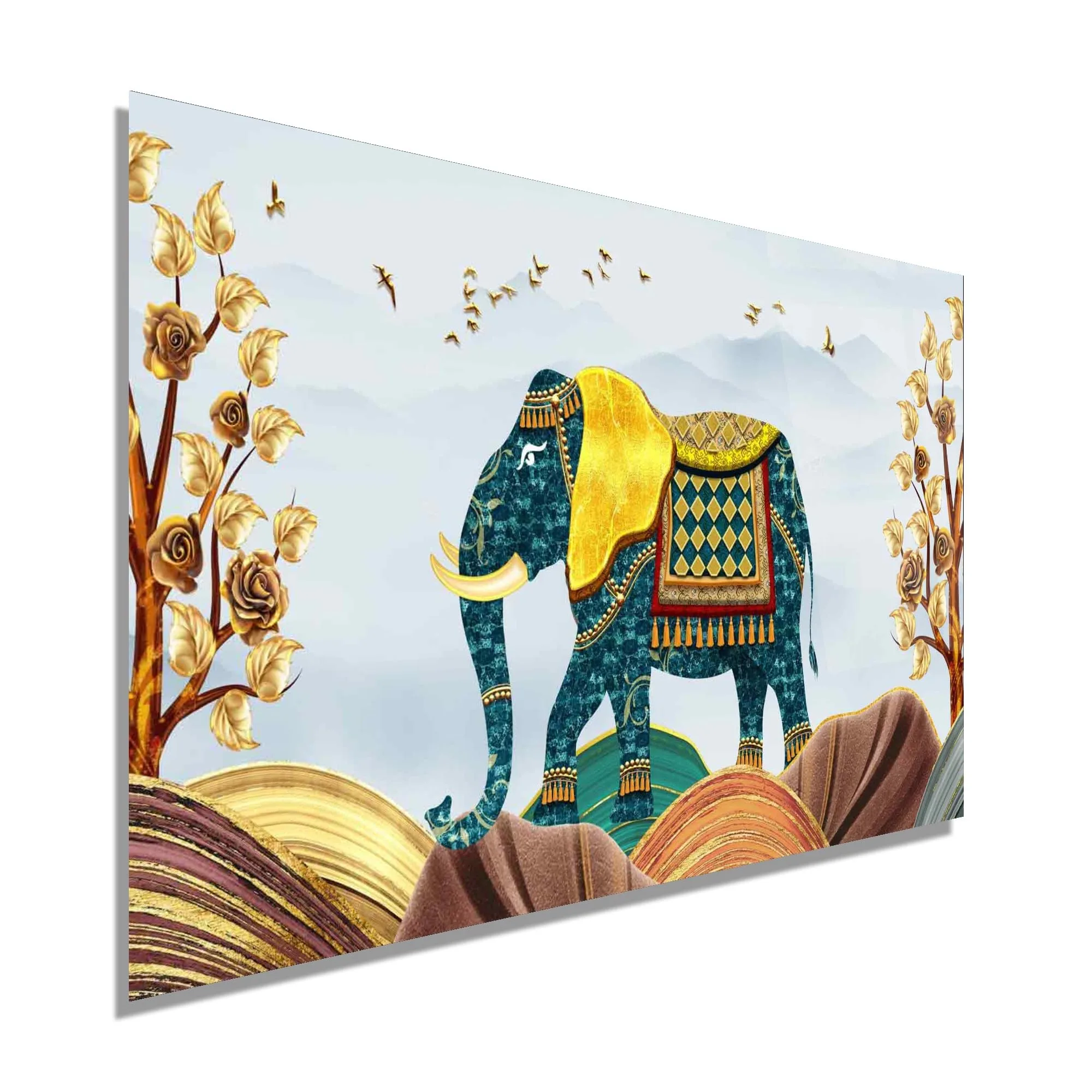 Majestic Elephant Glass Wall Art