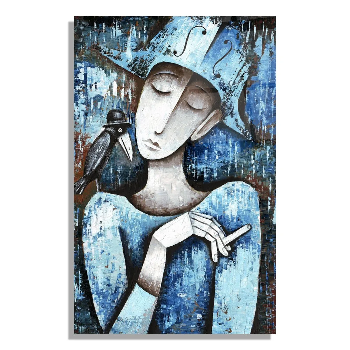Abstract Woman Portrait Glass Wall Art
