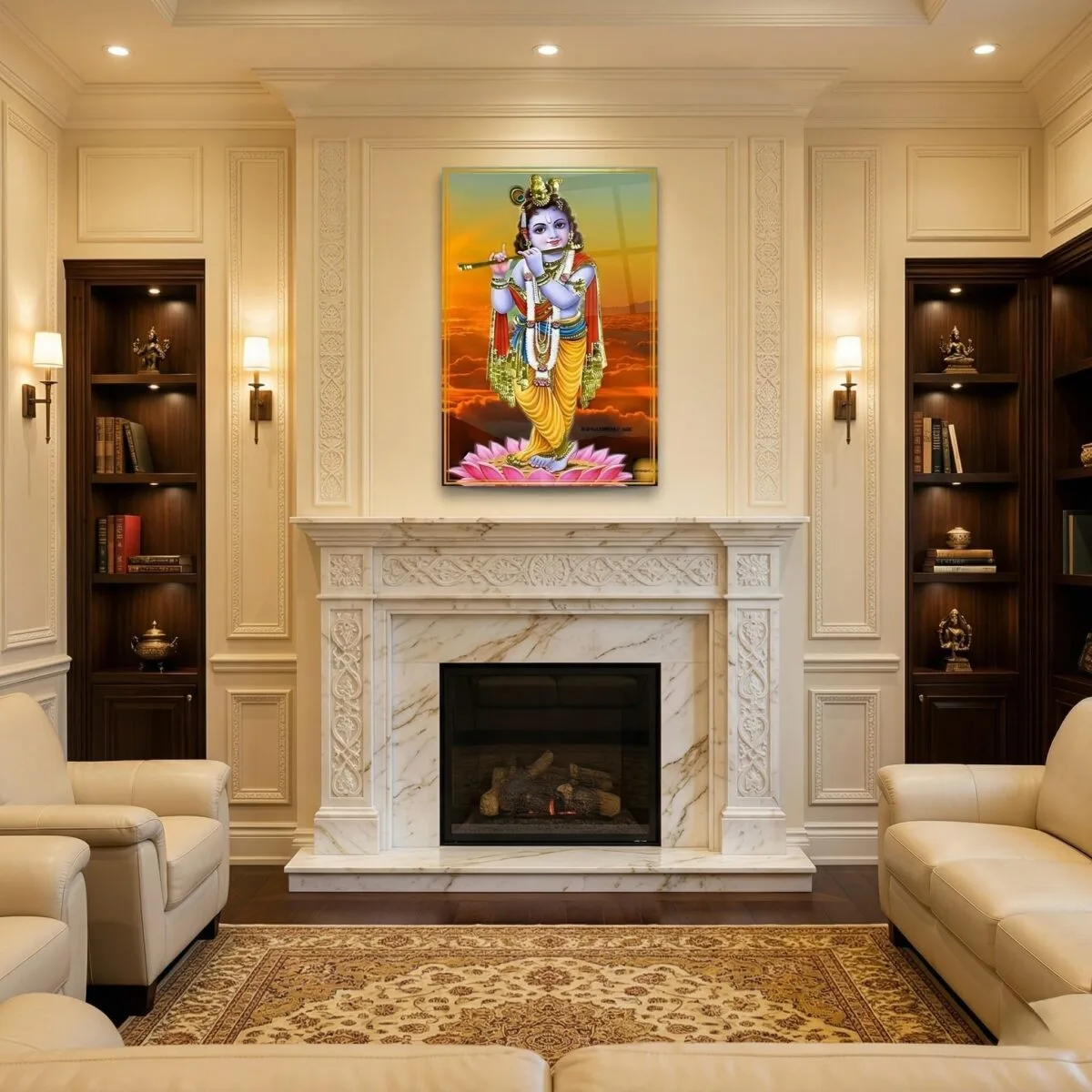Krishna Glass Wall Art