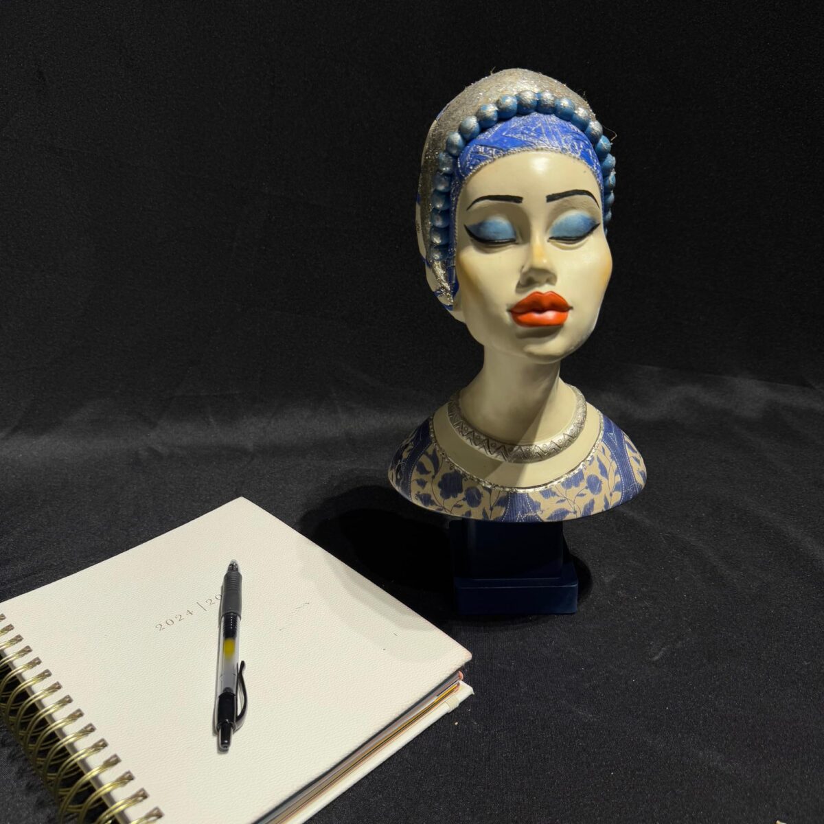 Blue Regal Bust Sculpture