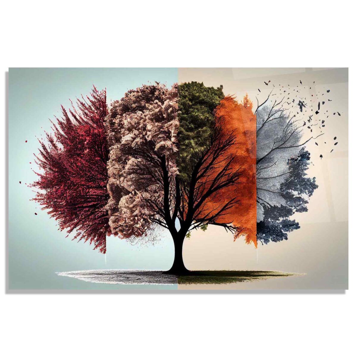 Seasonal Tree Glass Wall Art