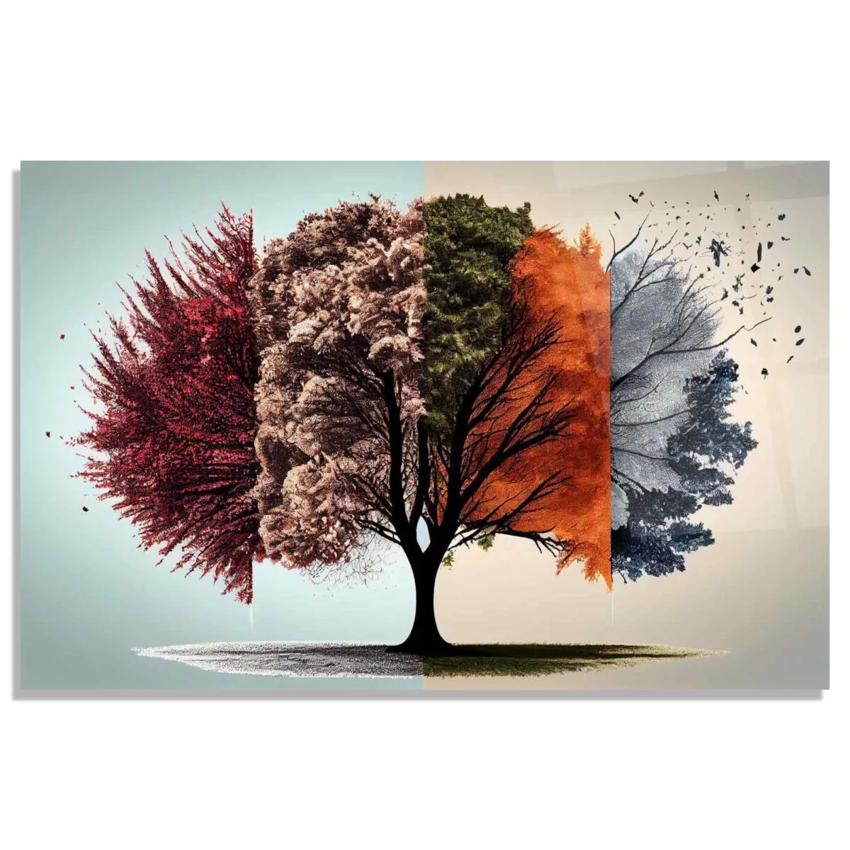 Seasonal Tree Glass Wall Art
