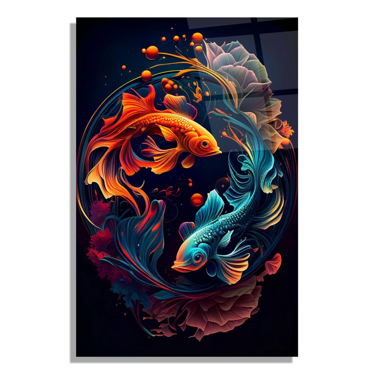 Koi Fish Glass Wall Art
