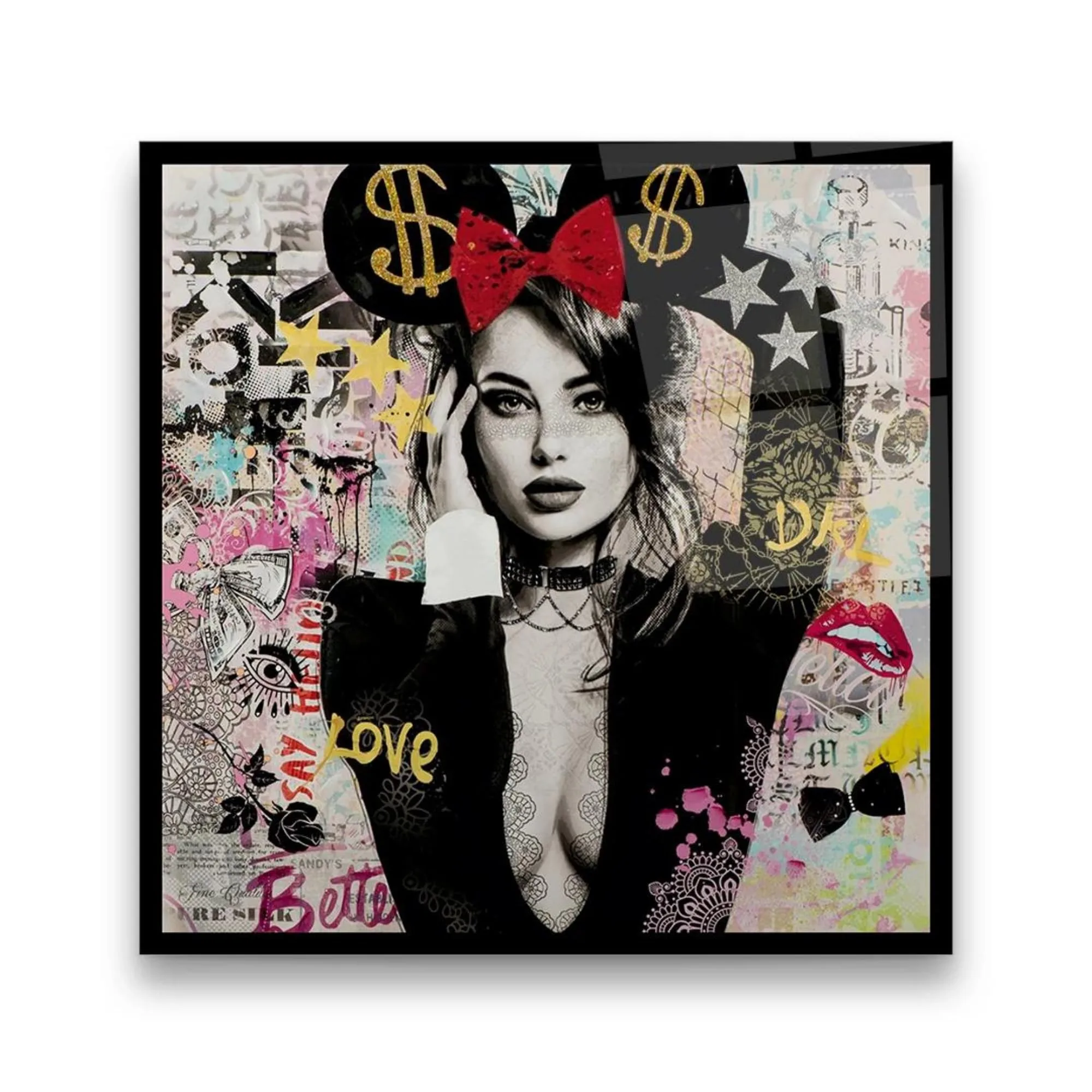 Glamour Portrait Glass Wall Art