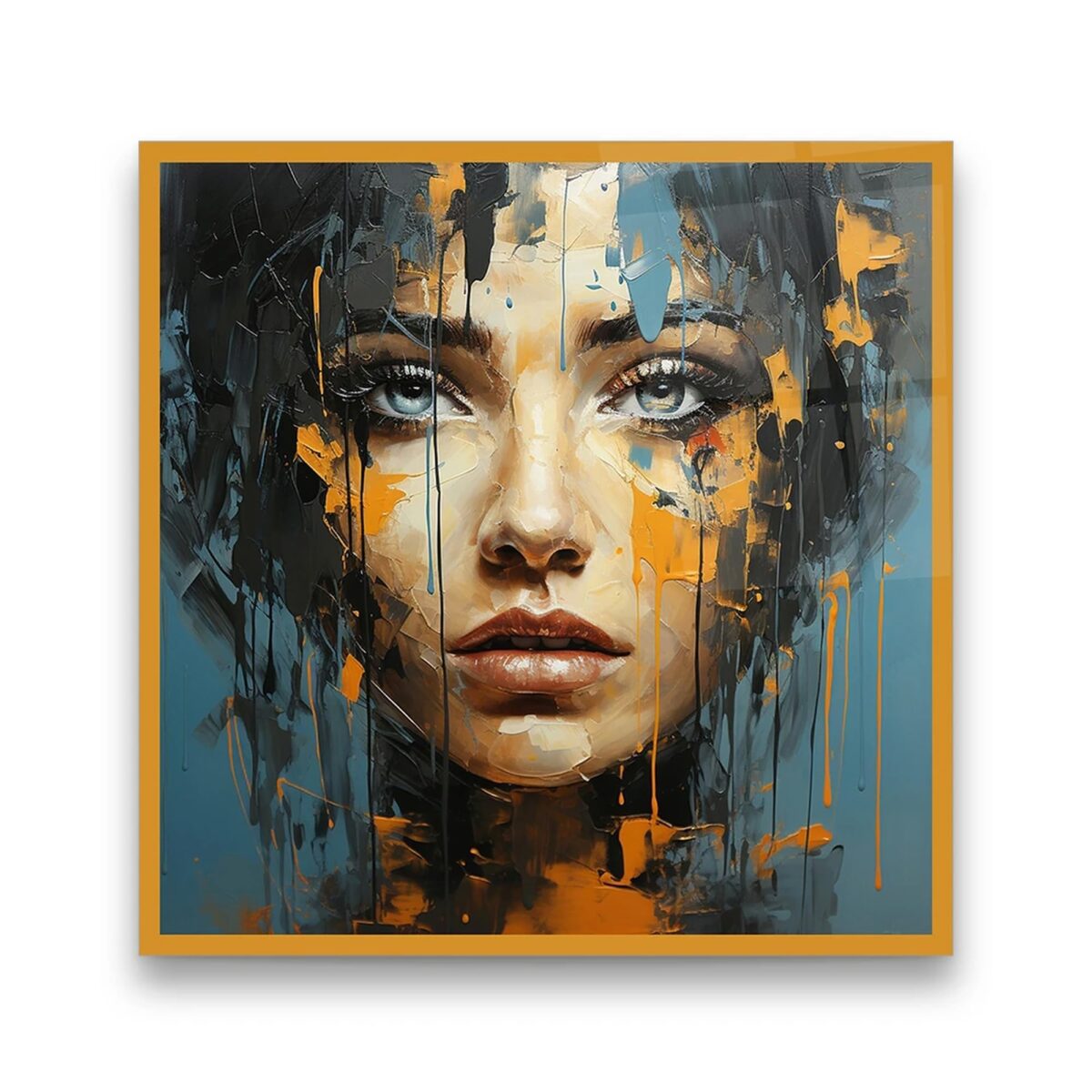 Lady Face Portrait Glass Wall Art