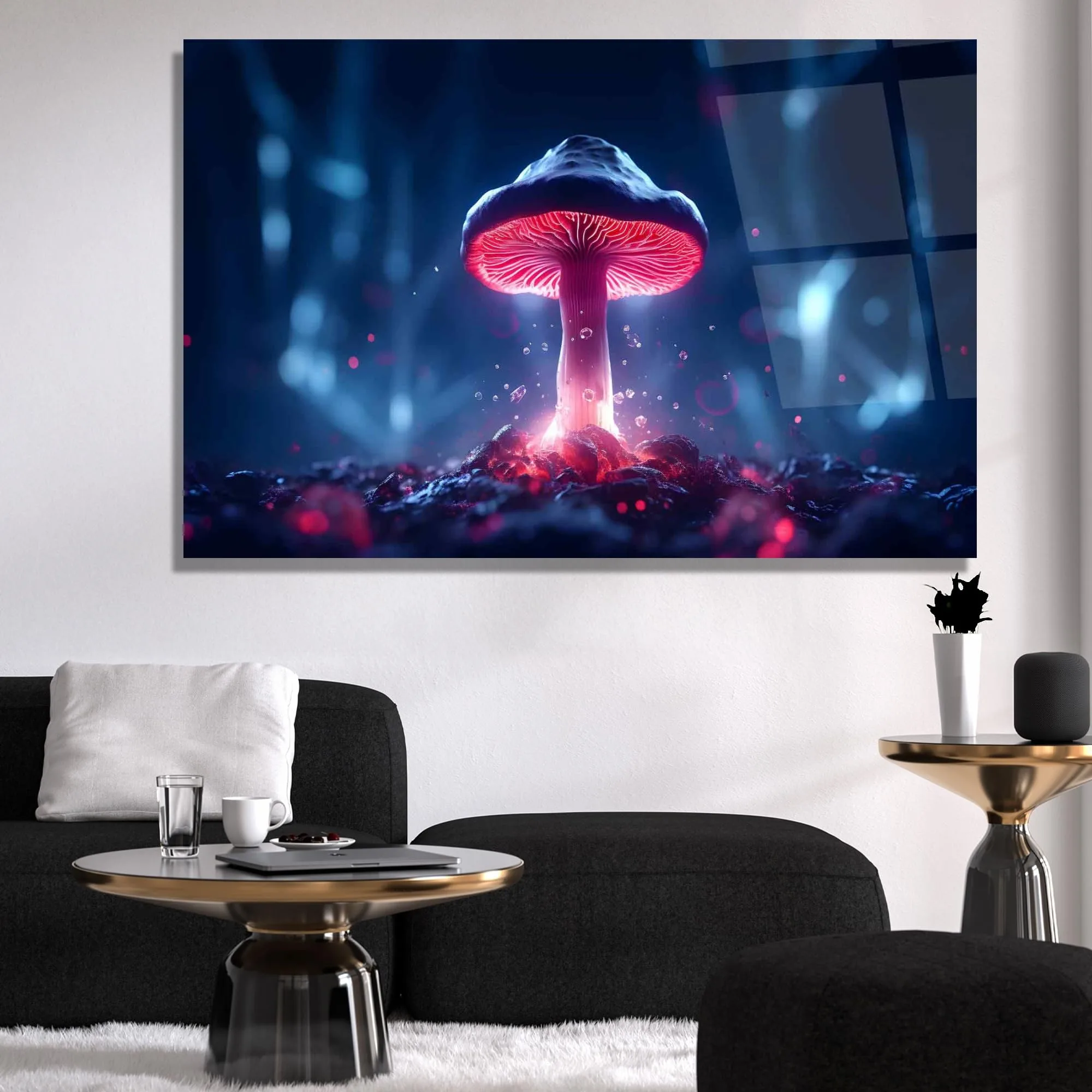 Magic Mushroom Glass Wall Art