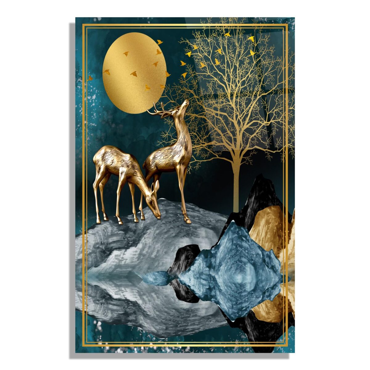 Deer Glass Wall Art