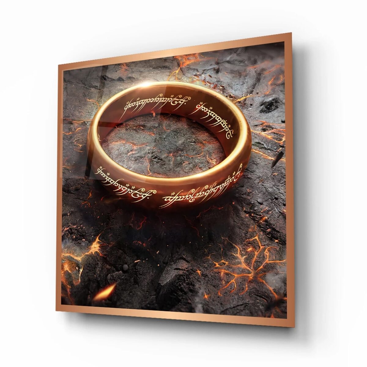 Golden Ring in Lava Glass Wall Art