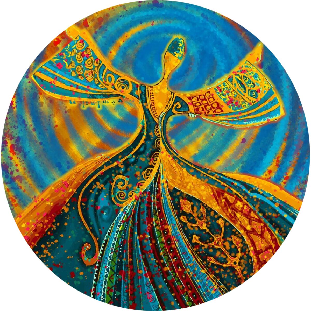 Dervish Dance Glass Wall Art