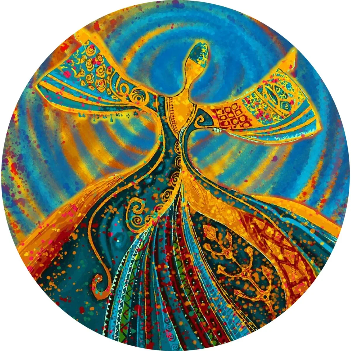 Dervish Dance Glass Wall Art