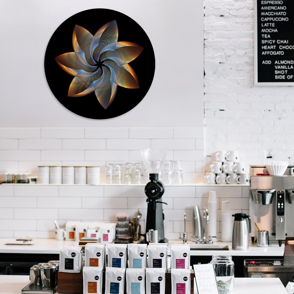 Flower Loop Glass Wall Art