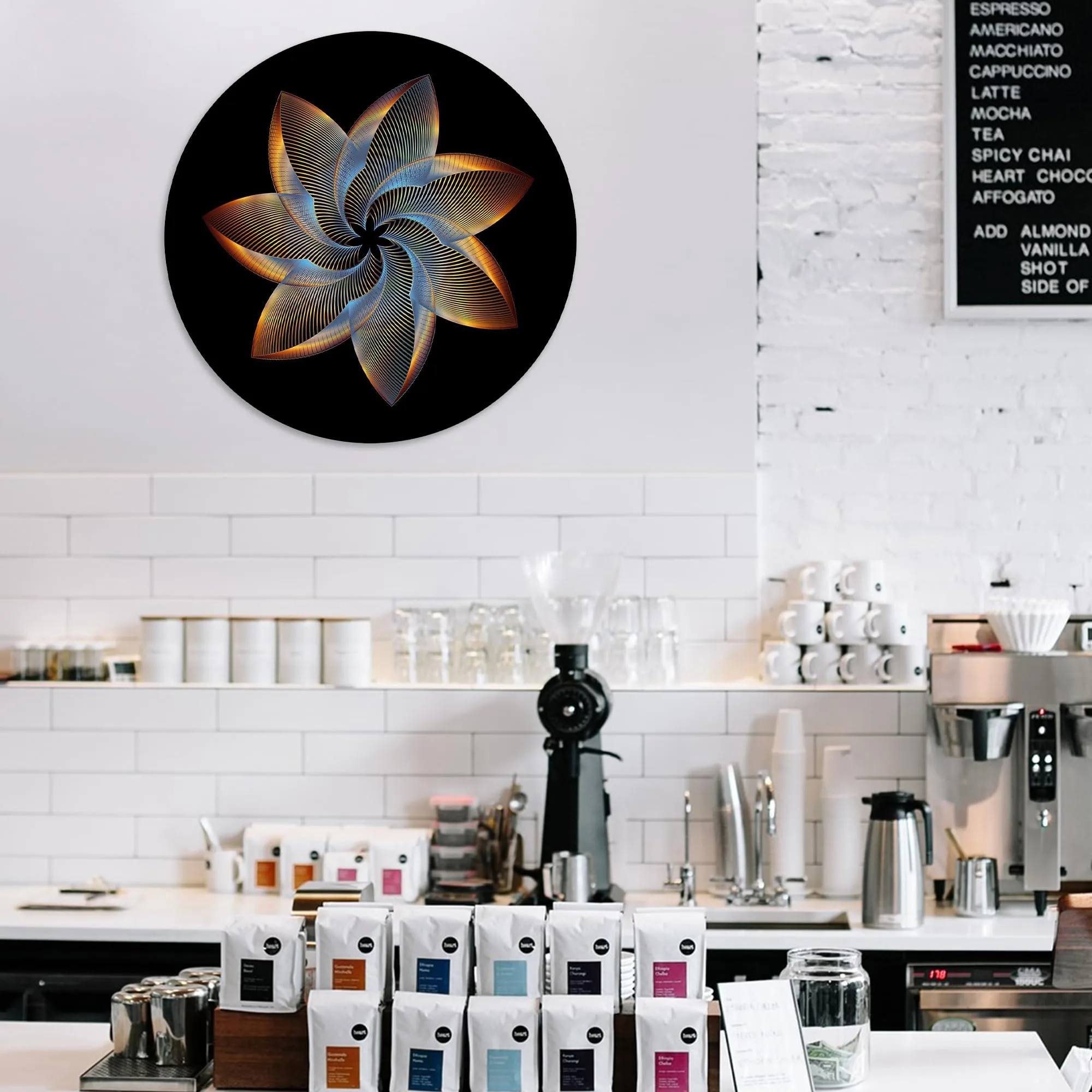 Flower Loop Glass Wall Art
