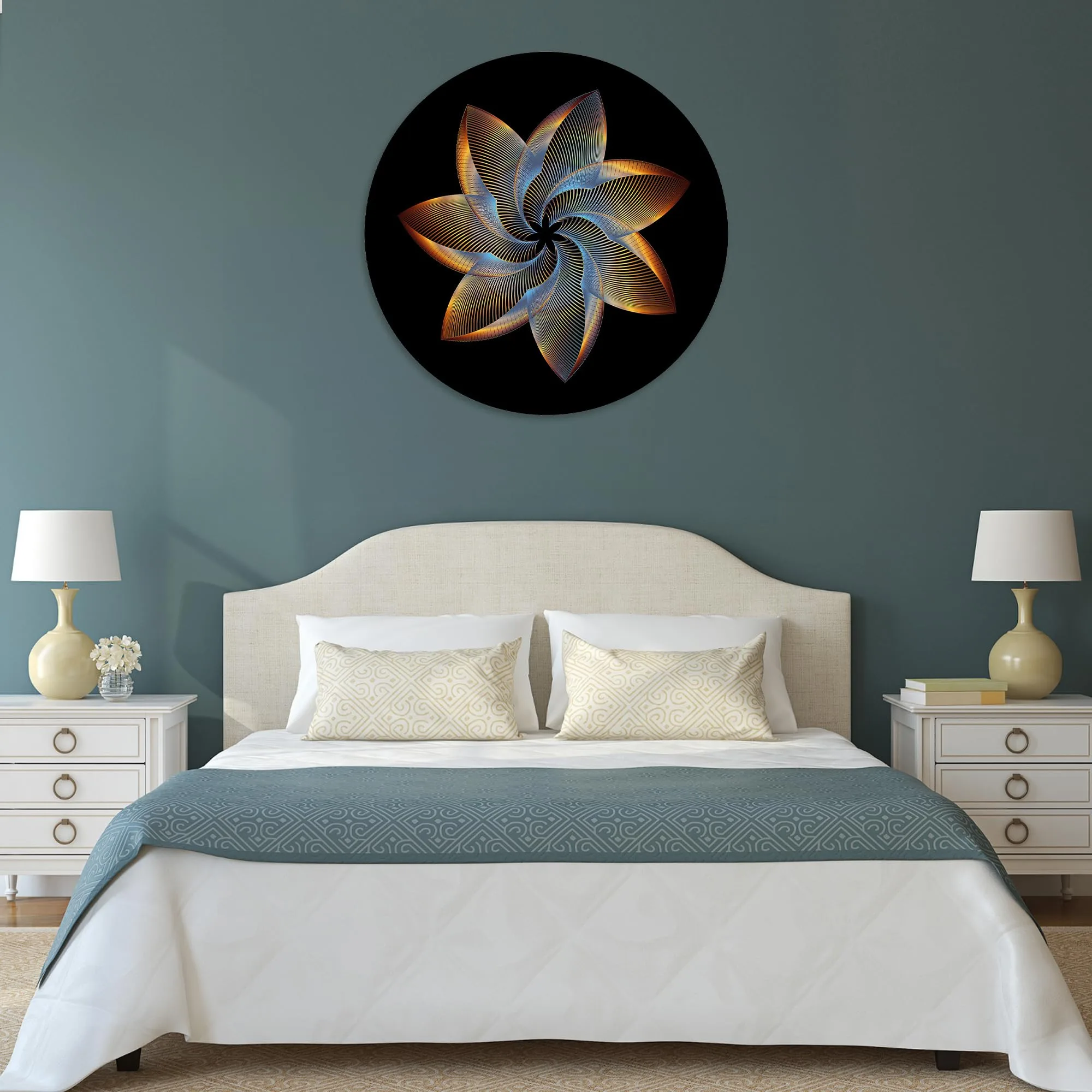 Flower Loop Glass Wall Art