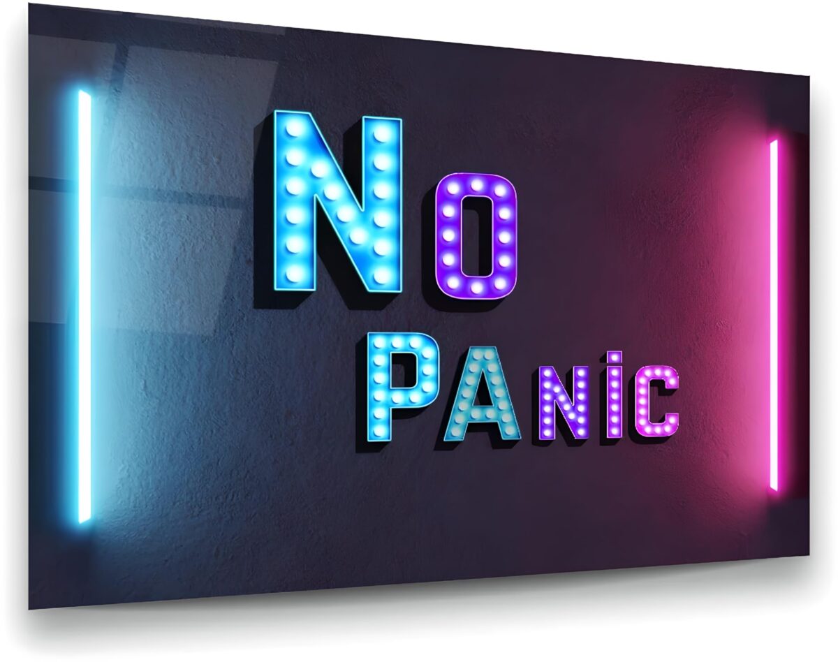No Panic Glass Wall Art
