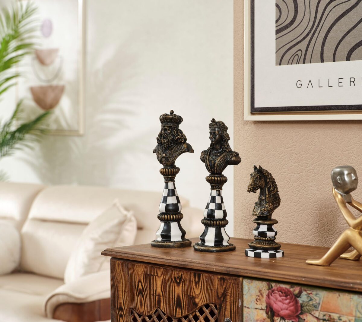 Great Greek Chess Pieces Sculpture