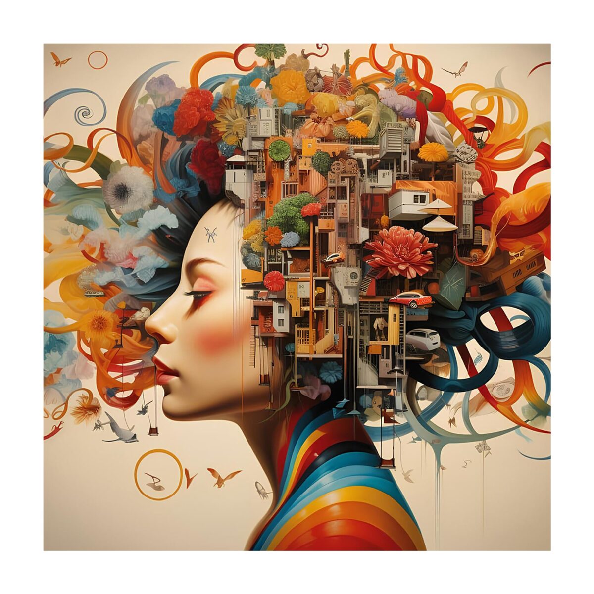 Brain Flow Glass Wall Art