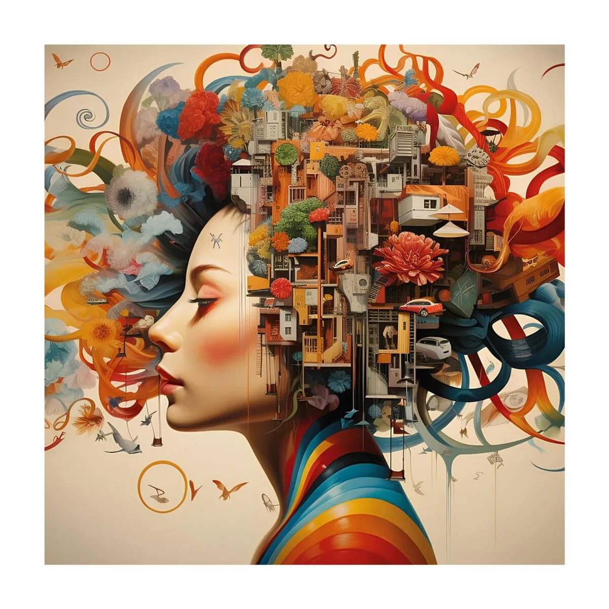 Brain Flow Glass Wall Art