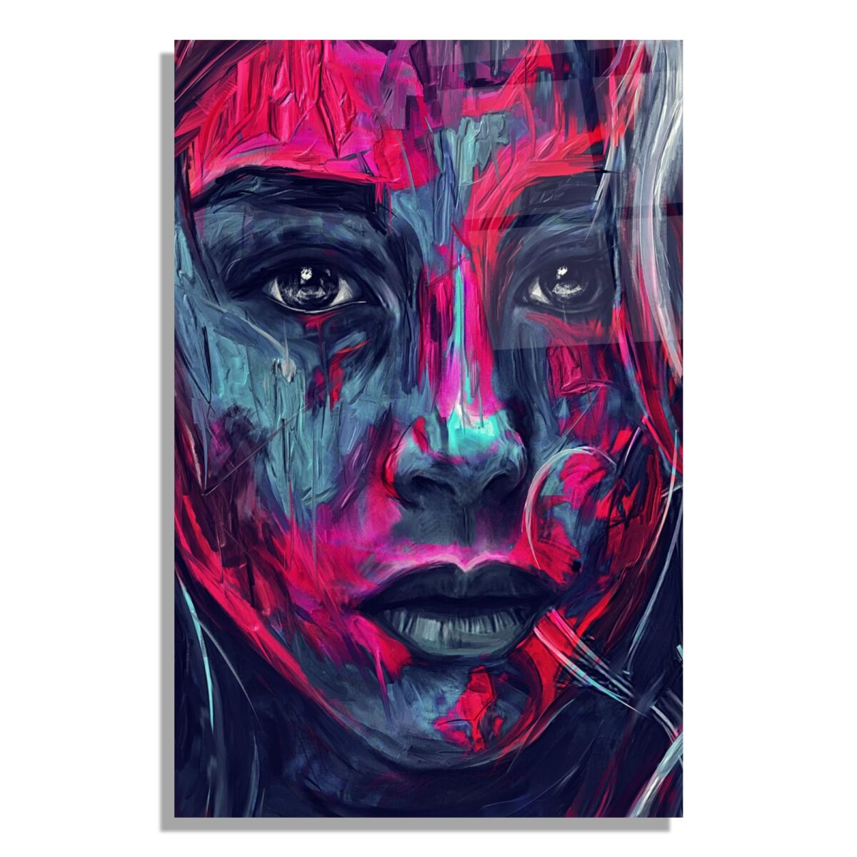 Abstract Face Glass Wall Art