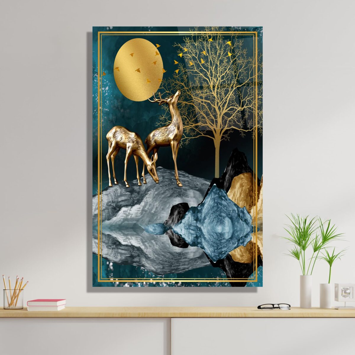 Deer Glass Wall Art