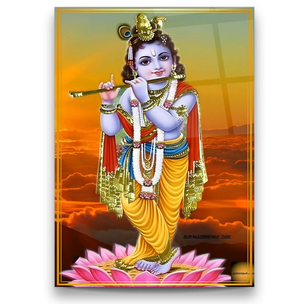 Krishna Glass Wall Art