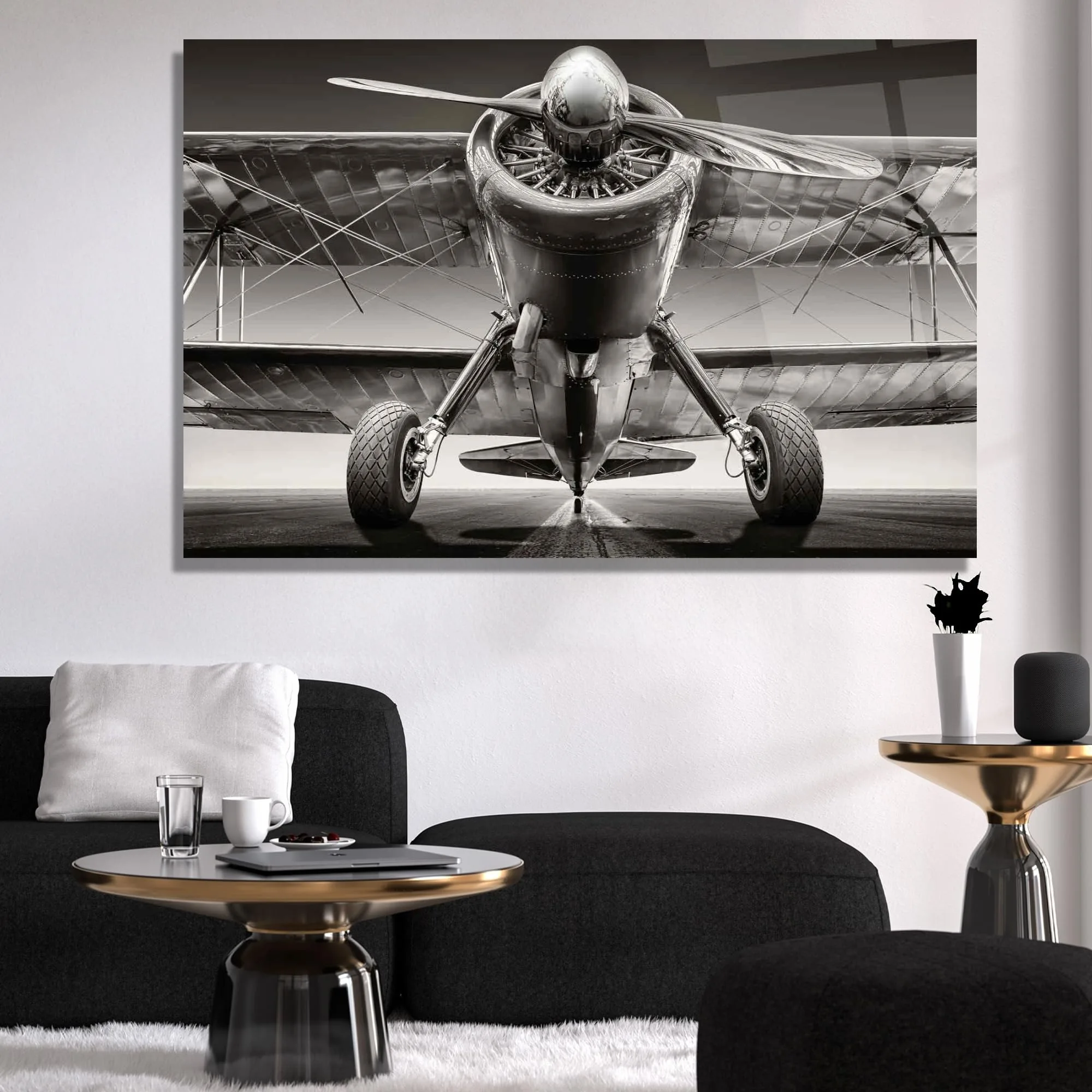Classic Aircraft Glass Wall Art