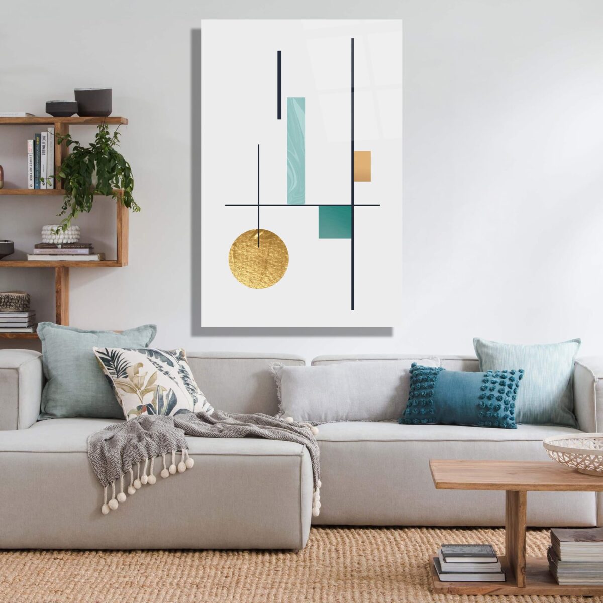 Abstract Geometric Glass Wall Art