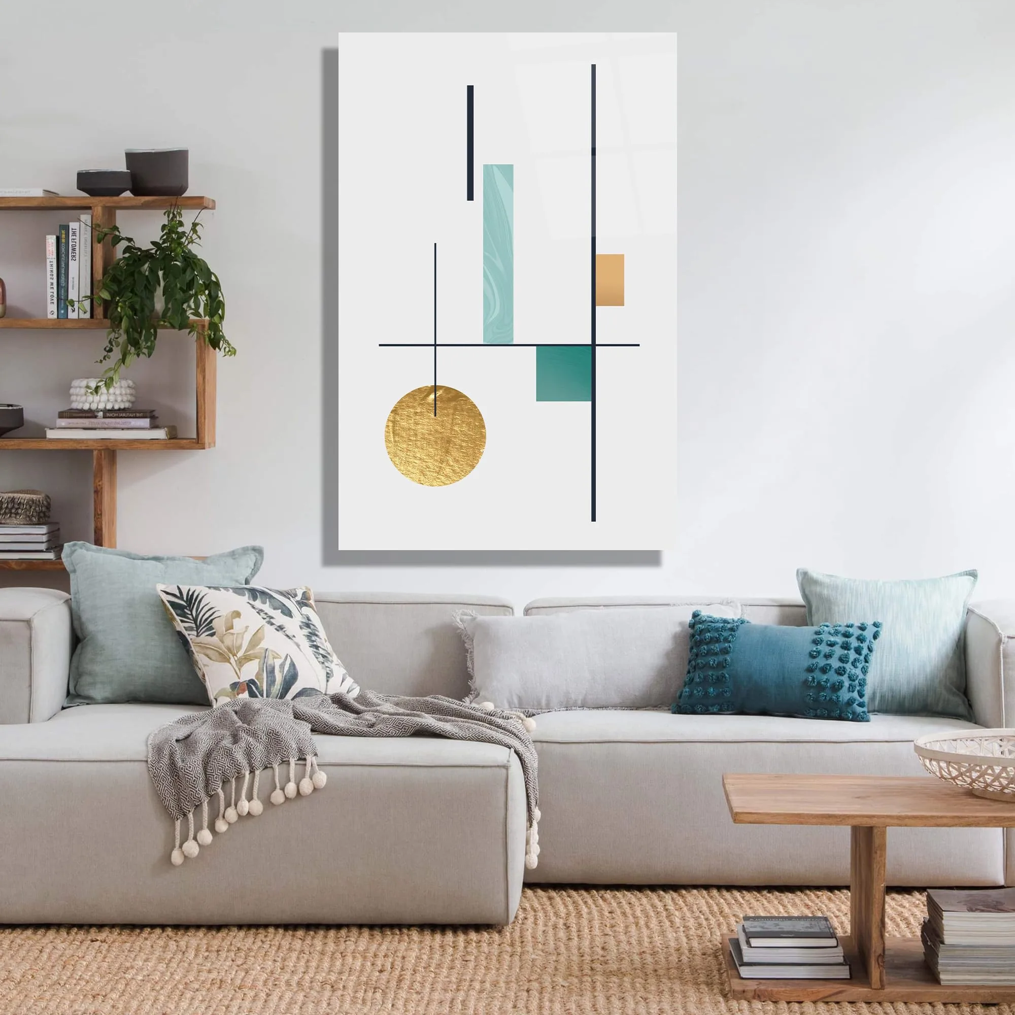Abstract Geometric Glass Wall Art