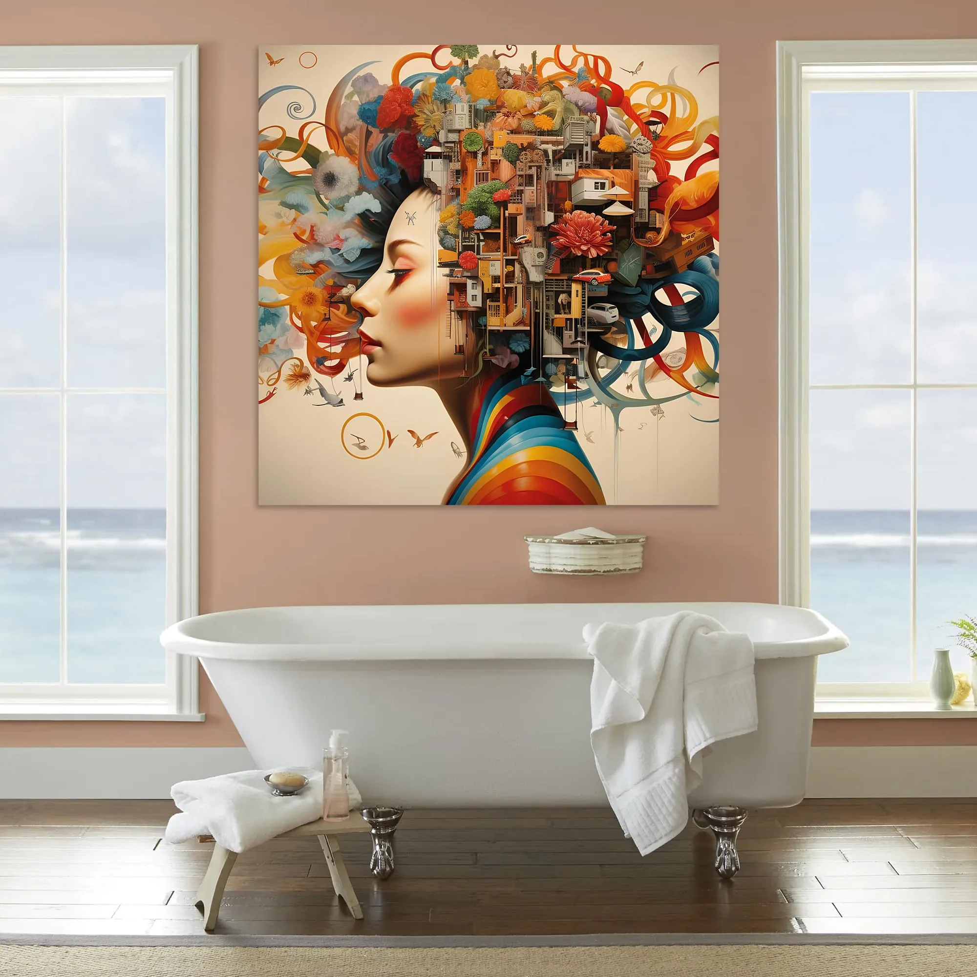 Brain Flow Glass Wall Art
