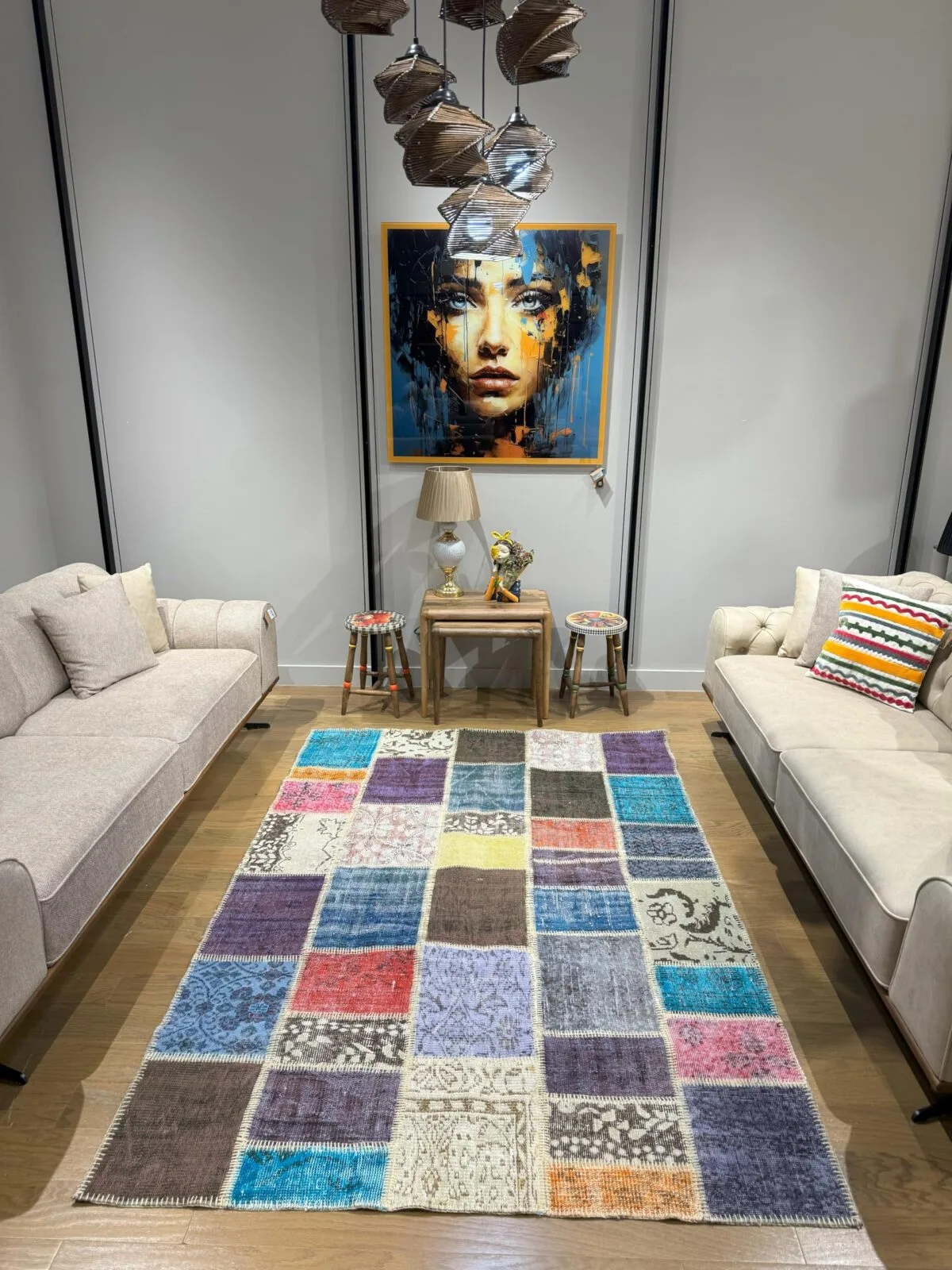 Rainbow Vintage Turkish Patchwork Rug