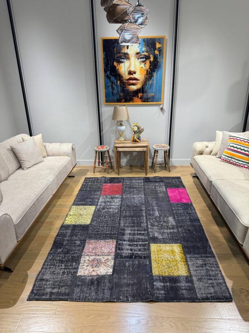 Eclipse Mosaic Vintage Turkish Patchwork Rug
